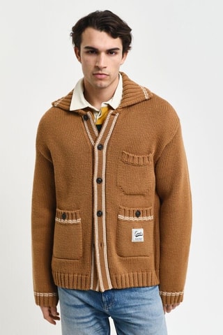 Cardigan in lana d’agnello - Marrone chiaro