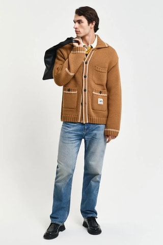 Cardigan in lana d’agnello - Marrone chiaro