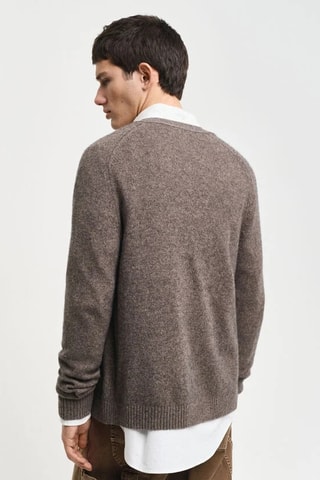 Cardigan in lana - Marrone melange