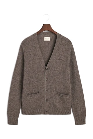 Cardigan in lana - Marrone melange