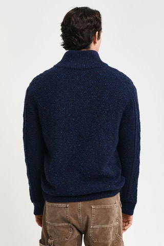 Cardigan in lana - Navy melange