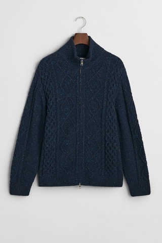 Cardigan in lana - Navy melange