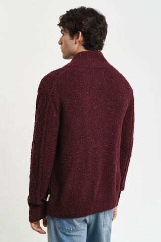 Cardigan in lana - Marrone melange