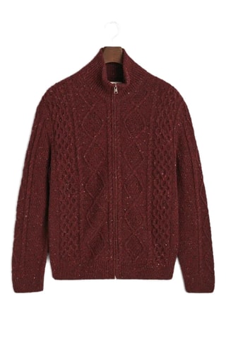 Cardigan in lana - Marrone melange