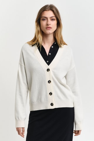 Cardigan in lana d’agnello - Ecrù