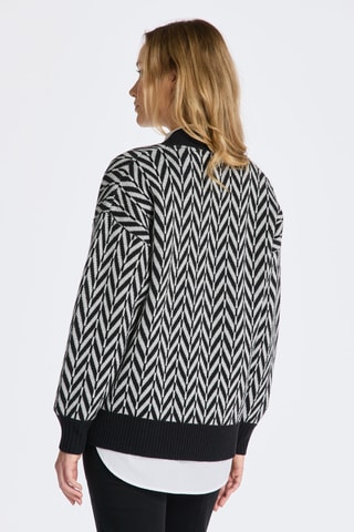 Cardigan in lana d’agnello - Nero e bianco