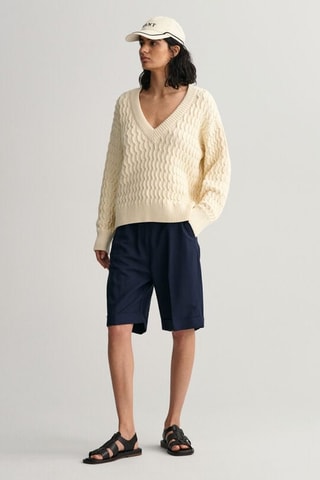 Cardigan relaxed in cotone bio - Crema