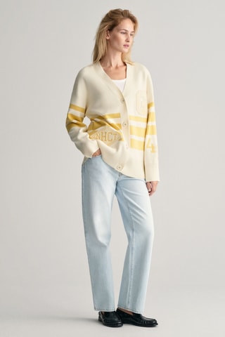 Cardigan oversize in cotone bio - Crema