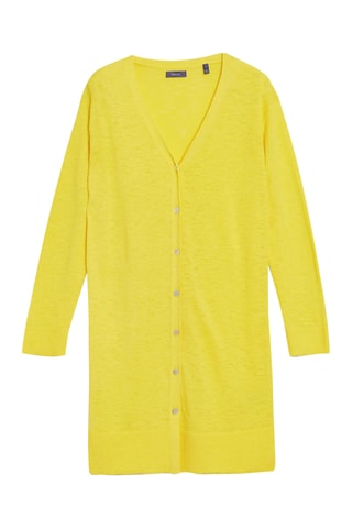 Cardigan relaxed in seta - Giallo