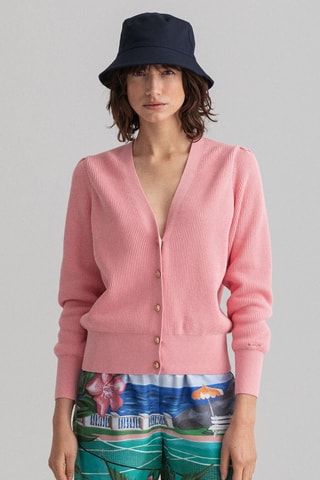 Cardigan regular in cotone bio - Rosa