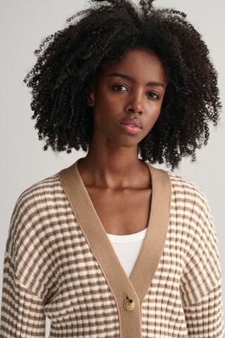 Cardigan relaxed in cotone bio - Beige