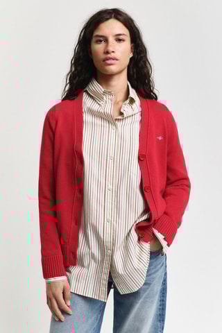 Cardigan in cotone bio - Rosso