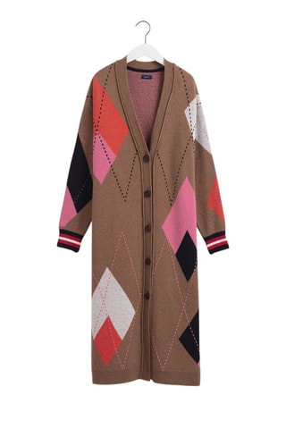 Cardigan lungo in lana - Marrone