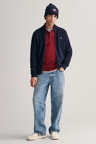 Cardigan in cotone bio - Navy