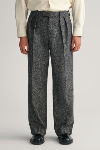 Pantaloni in lana - Grigio scuro melange