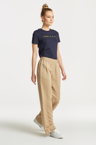 Pantaloni relaxed in lino - Beige