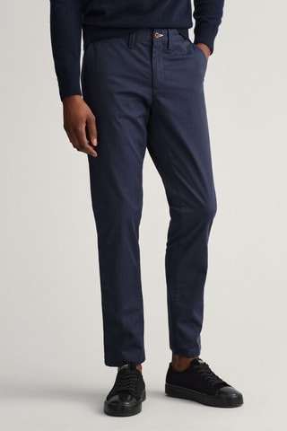 Pantaloni chino slim in cotone bio - Navy
