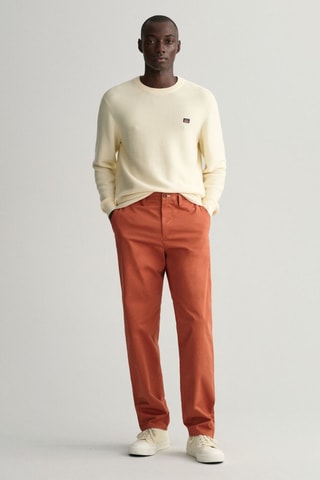 Pantaloni chino regular in cotone bio - Ruggine arancione