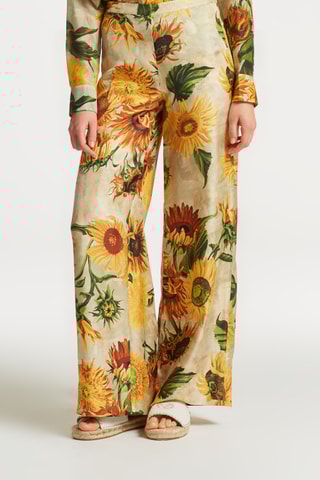 Pantaloni relaxed in seta - Beige