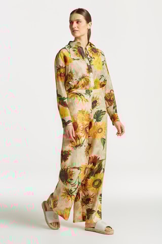 Pantaloni relaxed in seta - Beige