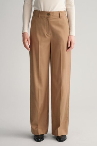 Pantaloni a vita alta in lana - Beige