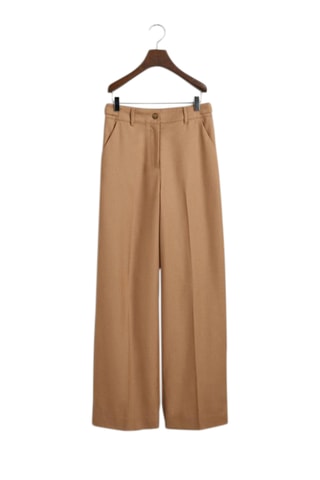 Pantaloni a vita alta in lana - Beige