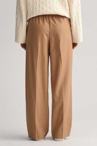Pantaloni wide legs in lana - Cammello