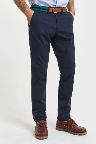 Pantaloni chino slim in cotone bio - Navy