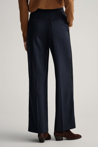 Pantaloni in lana a vita alta - Navy