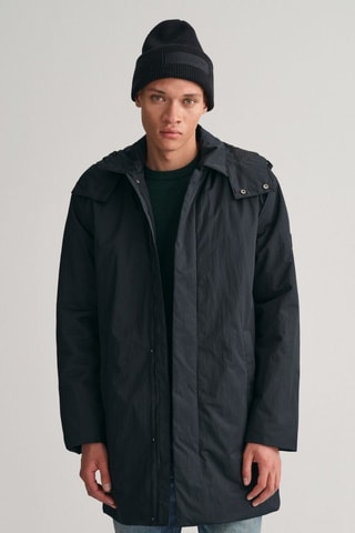 Parka regular con cappuccio - Nero
