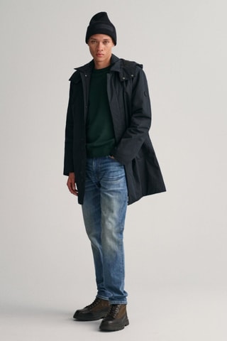 Parka regular con cappuccio - Nero