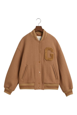 Giubbotto relaxed in lana - Beige scuro