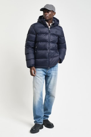 Piumino regular con cappuccio - Navy