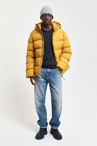 Piumino regular con cappuccio - Senape