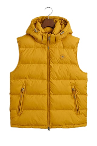 Piumino regular con cappuccio senza maniche - Giallo