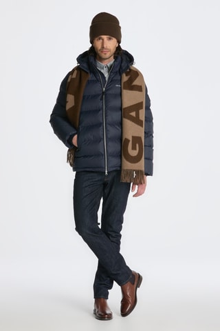 Piumino regular con cappuccio - Navy