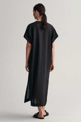 Abito midi in lino - Nero