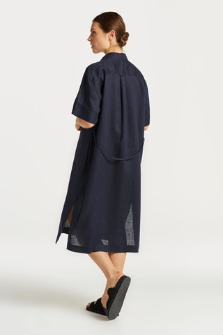 Abito a camicia relaxed in lino - Navy