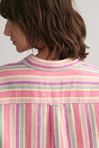 Abito a camicia relaxed in lino - Rosa