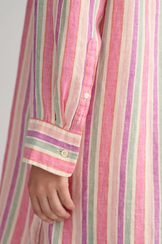 Abito a camicia relaxed in lino - Rosa