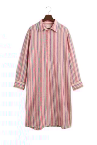 Abito a camicia relaxed in lino - Rosa