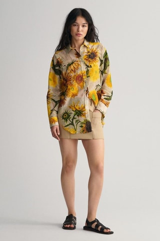 Camicia in seta - Beige e giallo