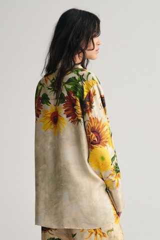 Camicia relaxed in seta - Beige