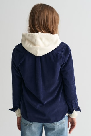 Camicia regular in velluto  - Navy