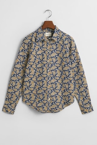 Camicia regular - Navy e beige