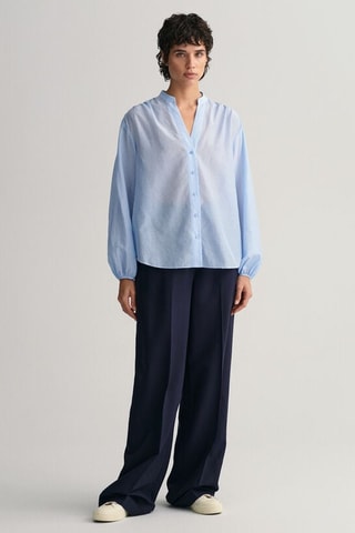 Camicia relaxed in seta - Azzurro