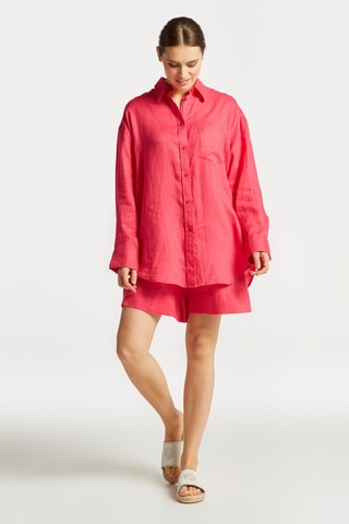 Camicia relaxed in seta - Rosa