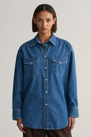 Camicia oversize - Indaco