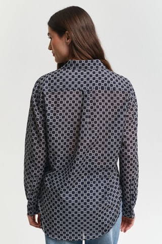 Camicia relaxed in seta - Navy