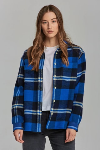 Camicia oversize in lana - Blu chiaro